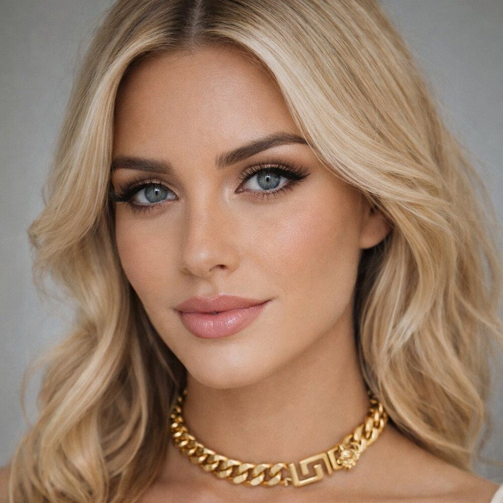 Gold Colored Monogramed heavy Weight Choker With Safety Clasp. Brand New. NWOT.